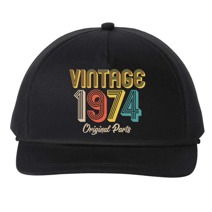 Vintage 1974 Original Parts 50th Birthday Snapback Five-Panel Rope Hat