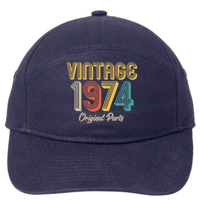 Vintage 1974 Original Parts 50th Birthday 7-Panel Snapback Hat