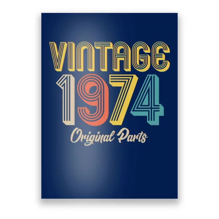 Vintage 1974 Original Parts 50th Birthday Poster