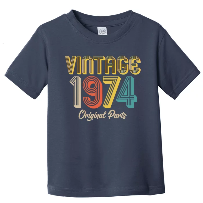 Vintage 1974 Original Parts 50th Birthday Toddler T-Shirt