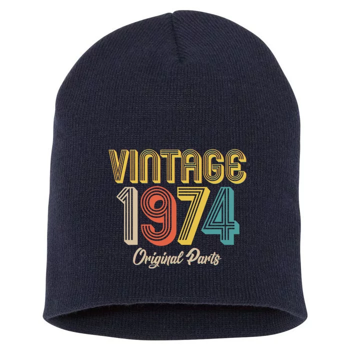 Vintage 1974 Original Parts 50th Birthday Short Acrylic Beanie