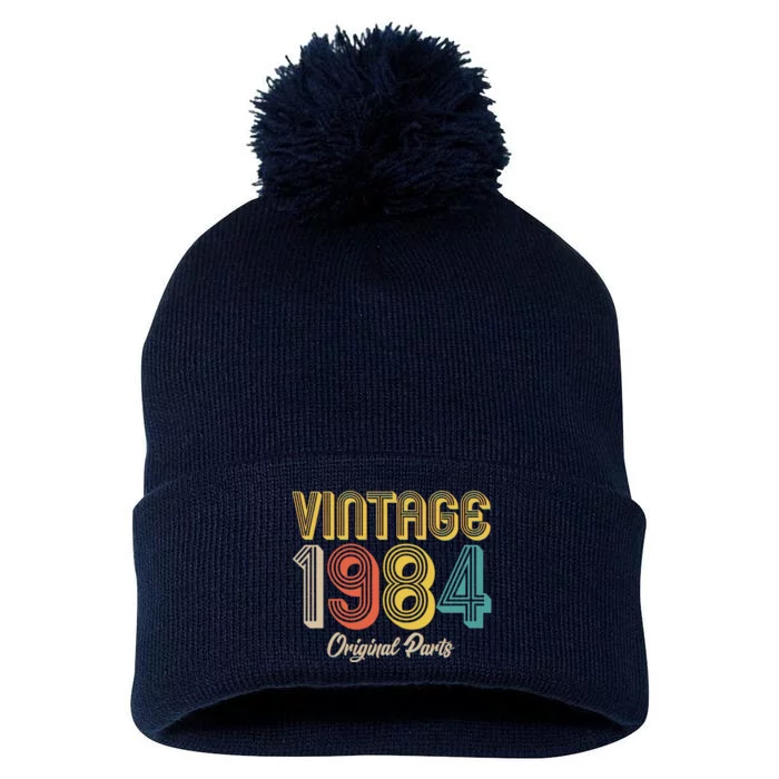 Vintage 1984 Original Parts 40th Birthday Pom Pom 12in Knit Beanie