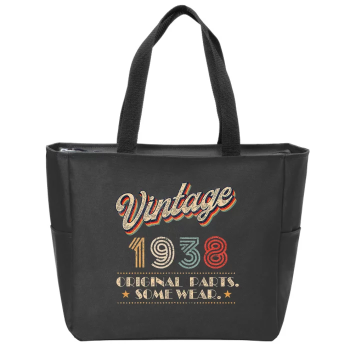 Vintage 1938 Original Parts Year Of Birth Birthday Zip Tote Bag