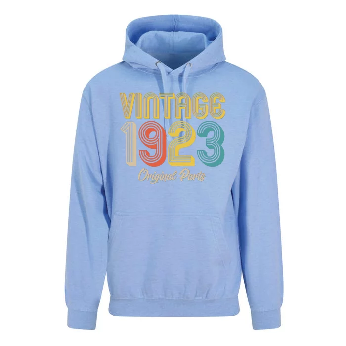 Vintage 1923 Original Parts 100th Birthday Unisex Surf Hoodie