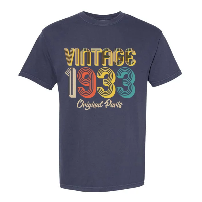 Vintage 1933 Original Parts 90th Birthday Garment-Dyed Heavyweight T-Shirt