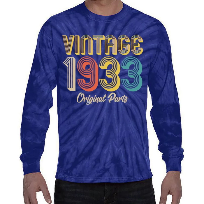 Vintage 1933 Original Parts 90th Birthday Tie-Dye Long Sleeve Shirt