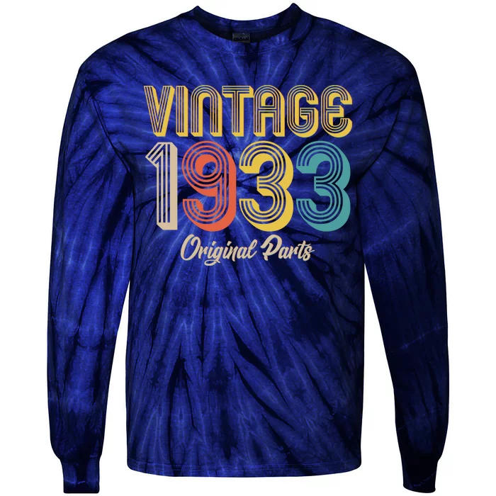 Vintage 1933 Original Parts 90th Birthday Tie-Dye Long Sleeve Shirt