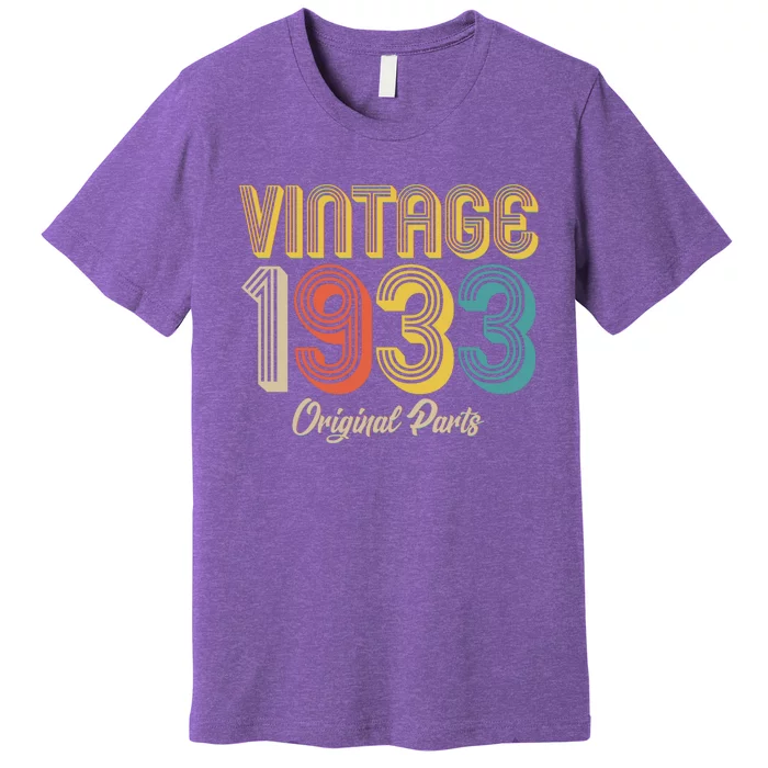 Vintage 1933 Original Parts 90th Birthday Premium T-Shirt