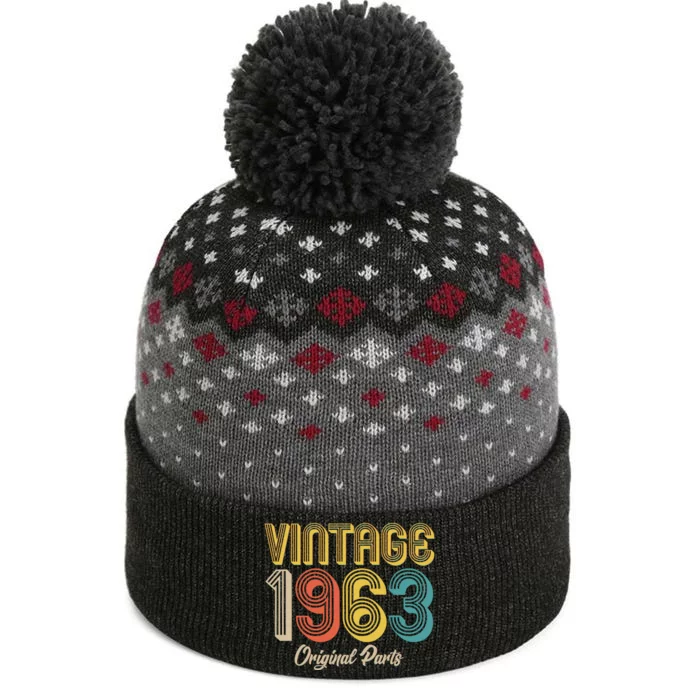 Vintage 1963 Original Parts 60th Birthday The Baniff Cuffed Pom Beanie