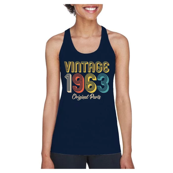 Vintage 1963 Original Parts 60th Birthday Women's Racerback Tank