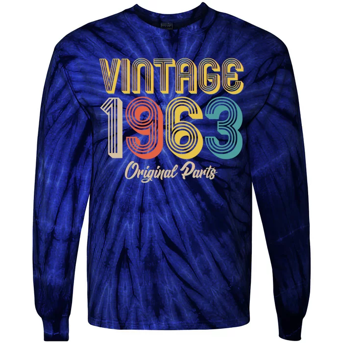 Vintage 1963 Original Parts 60th Birthday Tie-Dye Long Sleeve Shirt