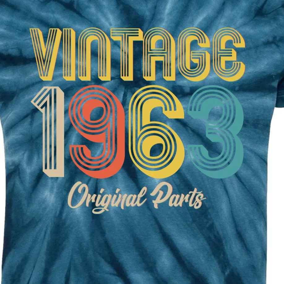 Vintage 1963 Original Parts 60th Birthday Kids Tie-Dye T-Shirt