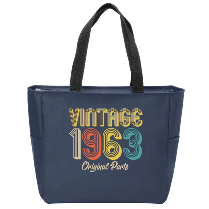 Vintage 1963 Original Parts 60th Birthday Zip Tote Bag