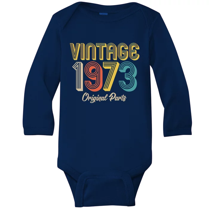 Vintage 1973 Original Parts 50th Birthday Baby Long Sleeve Bodysuit