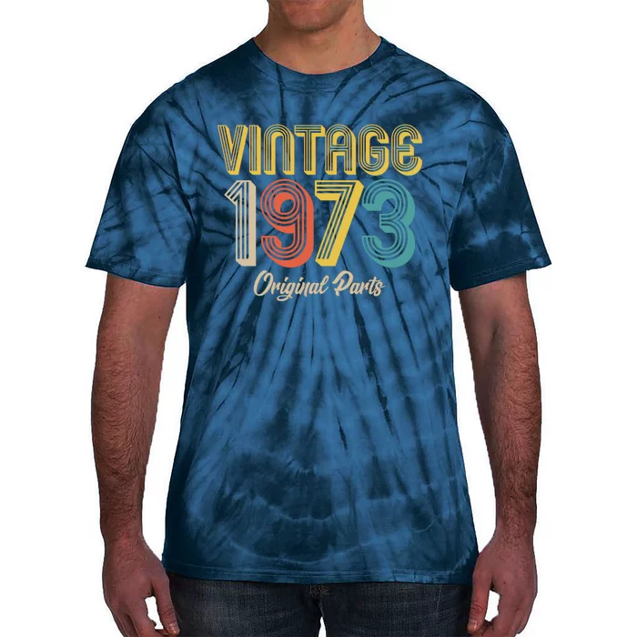 Vintage 1973 Original Parts 50th Birthday Tie-Dye T-Shirt