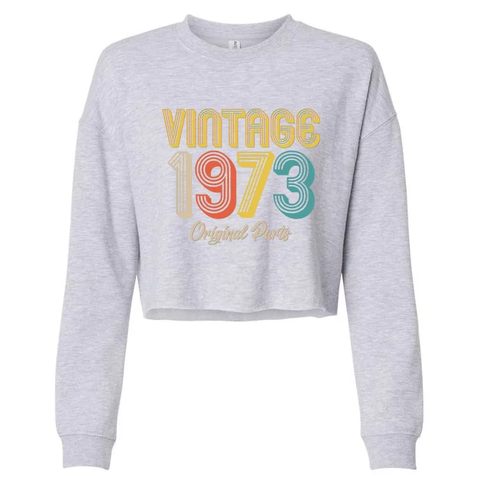 Vintage 1973 Original Parts 50th Birthday Cropped Pullover Crew