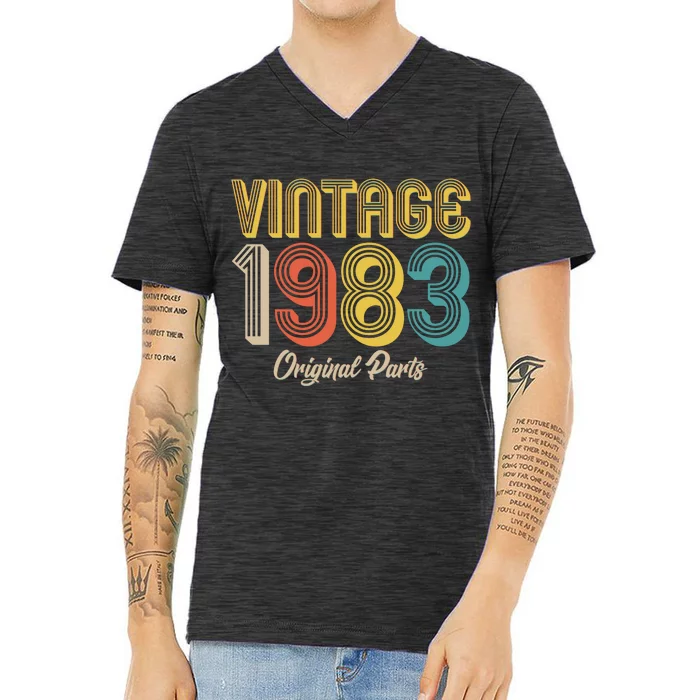 Vintage 1983 Original Parts 40th Birthday V-Neck T-Shirt