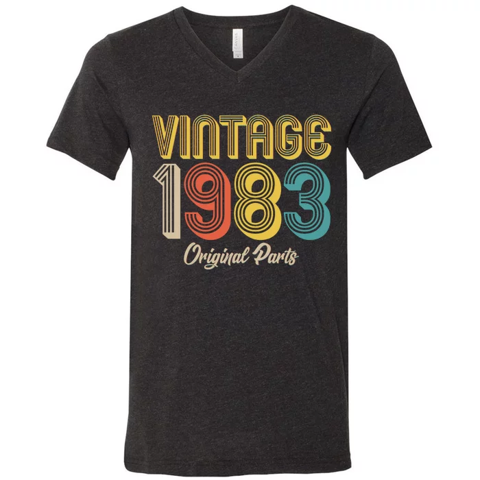 Vintage 1983 Original Parts 40th Birthday V-Neck T-Shirt