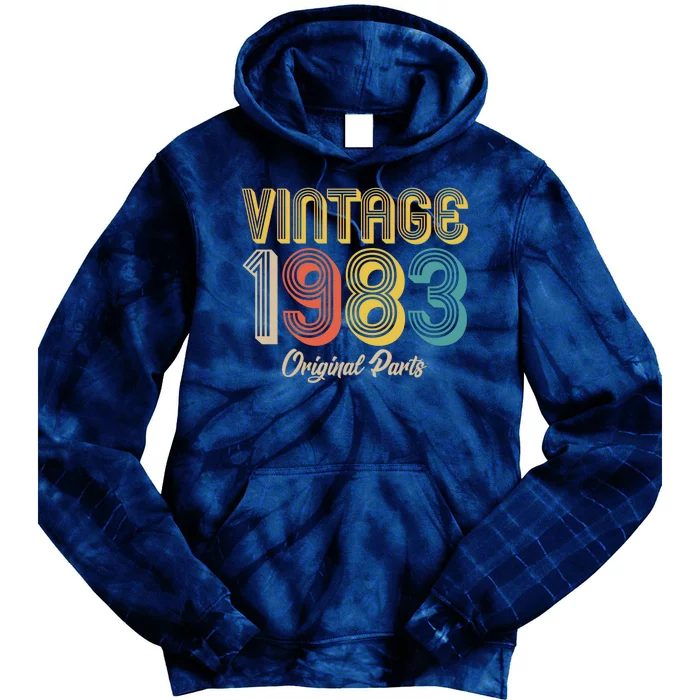 Vintage 1983 Original Parts 40th Birthday Tie Dye Hoodie