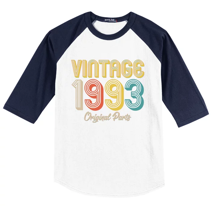 Vintage 1993 Original Parts 30th Birthday Baseball Sleeve Shirt