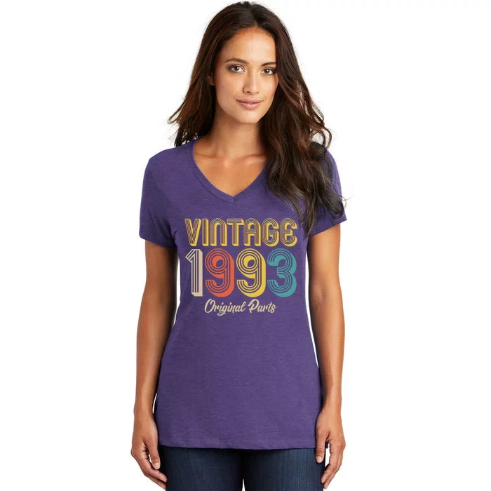 Vintage 1993 Original Parts 30th Birthday Women's V-Neck T-Shirt