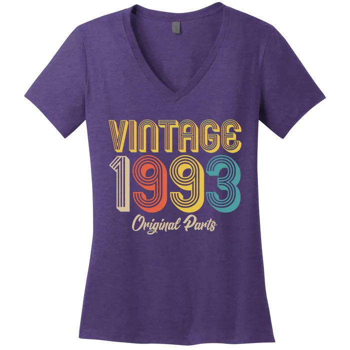 Vintage 1993 Original Parts 30th Birthday Women's V-Neck T-Shirt