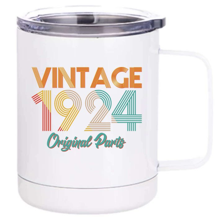 Vintage 1924 Original Parts 100th Birthday Front & Back 12oz Stainless Steel Tumbler Cup