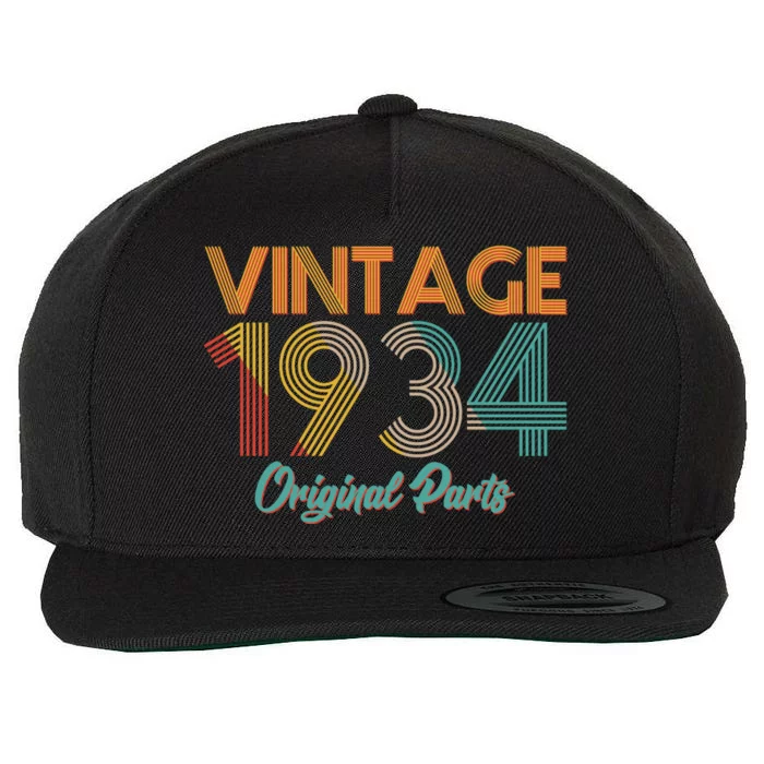 Vintage 1934 Original Parts 90th Birthday Wool Snapback Cap