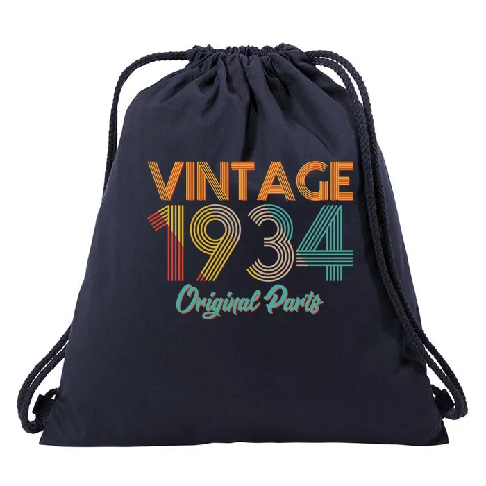 Vintage 1934 Original Parts 90th Birthday Drawstring Bag