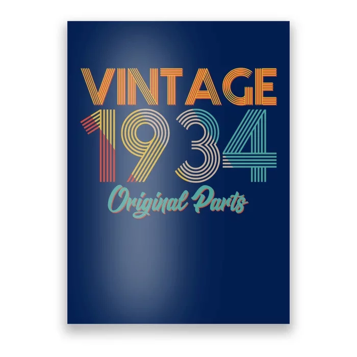 Vintage 1934 Original Parts 90th Birthday Poster