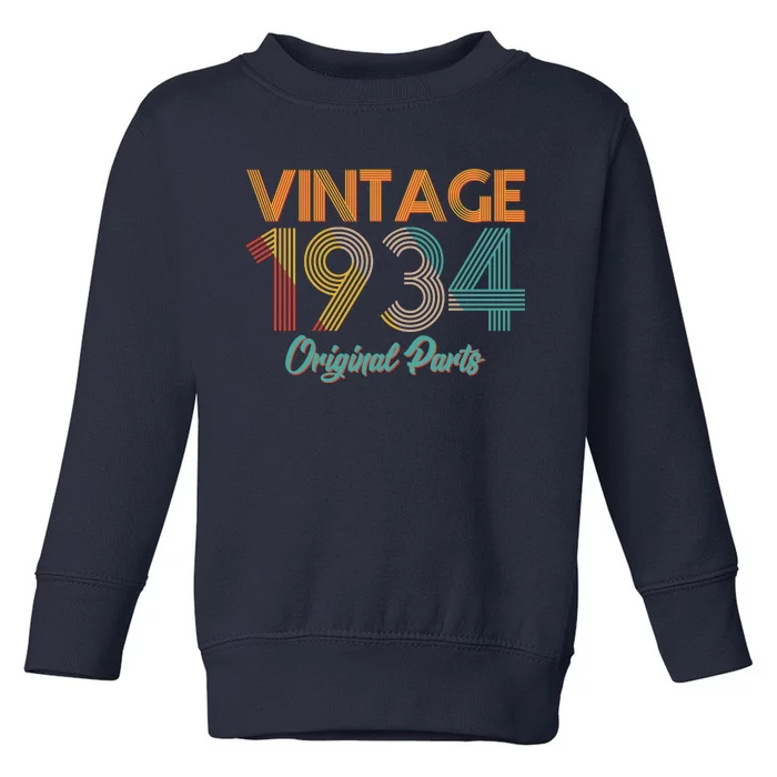 Vintage 1934 Original Parts 90th Birthday Toddler Sweatshirt