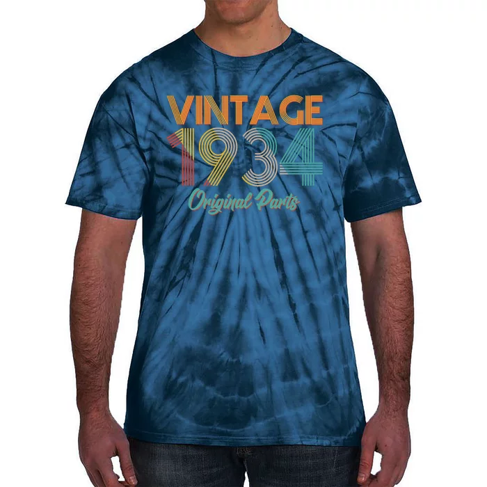 Vintage 1934 Original Parts 90th Birthday Tie-Dye T-Shirt