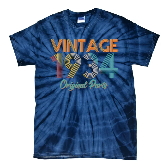 Vintage 1934 Original Parts 90th Birthday Tie-Dye T-Shirt