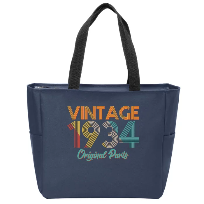 Vintage 1934 Original Parts 90th Birthday Zip Tote Bag