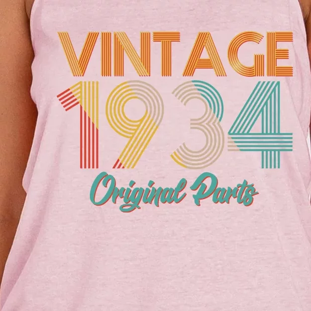 Vintage 1934 Original Parts 90th Birthday Women's Knotted Racerback Tank