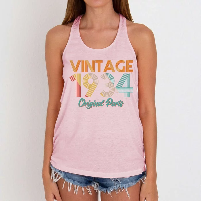 Vintage 1934 Original Parts 90th Birthday Women's Knotted Racerback Tank