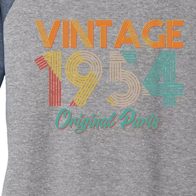 Vintage 1954 Original Parts 70th Birthday Women's Tri-Blend 3/4-Sleeve Raglan Shirt