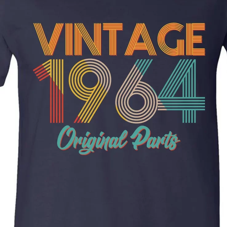 Vintage 1964 Original Parts 60th Birthday V-Neck T-Shirt