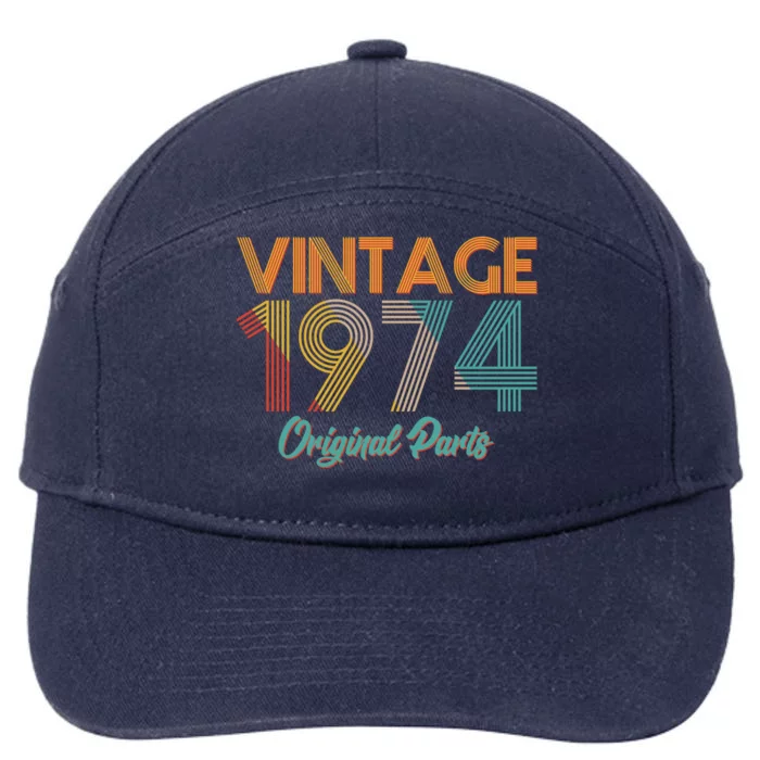 Vintage 1974 Original Parts 50th Birthday 7-Panel Snapback Hat