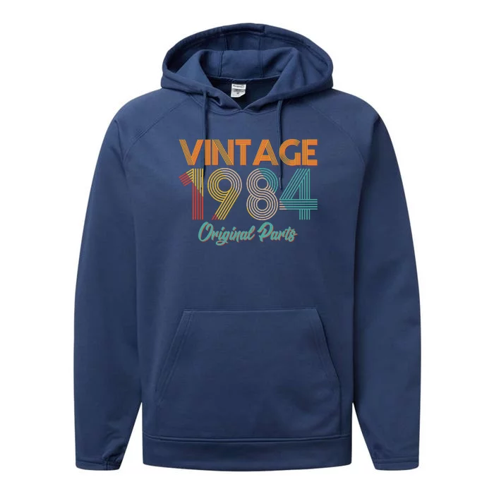 Vintage 1984 Original Parts 40th Birthday Performance Fleece Hoodie