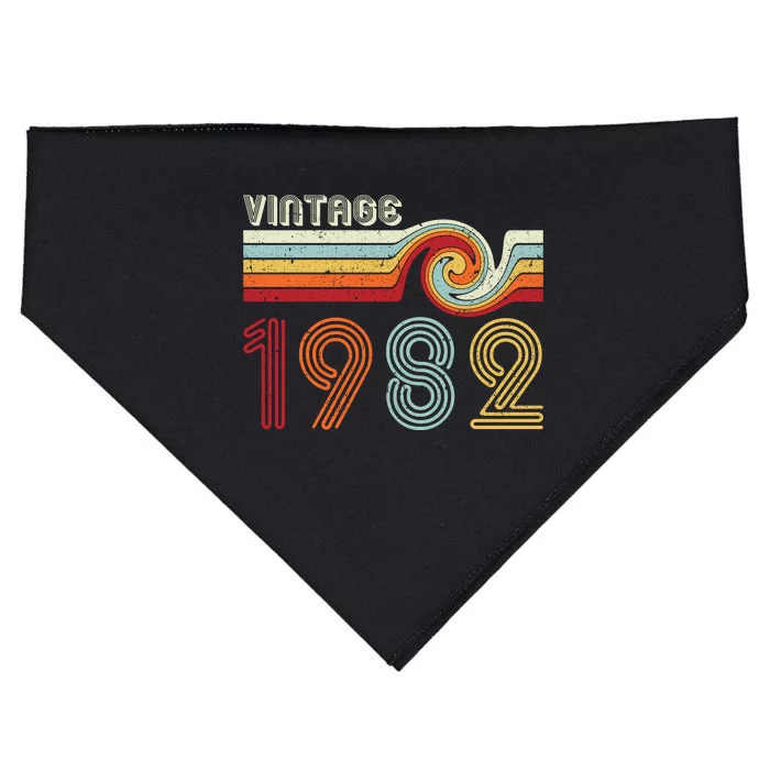 Vintage 1982 Retro Birthday Gift USA-Made Doggie Bandana