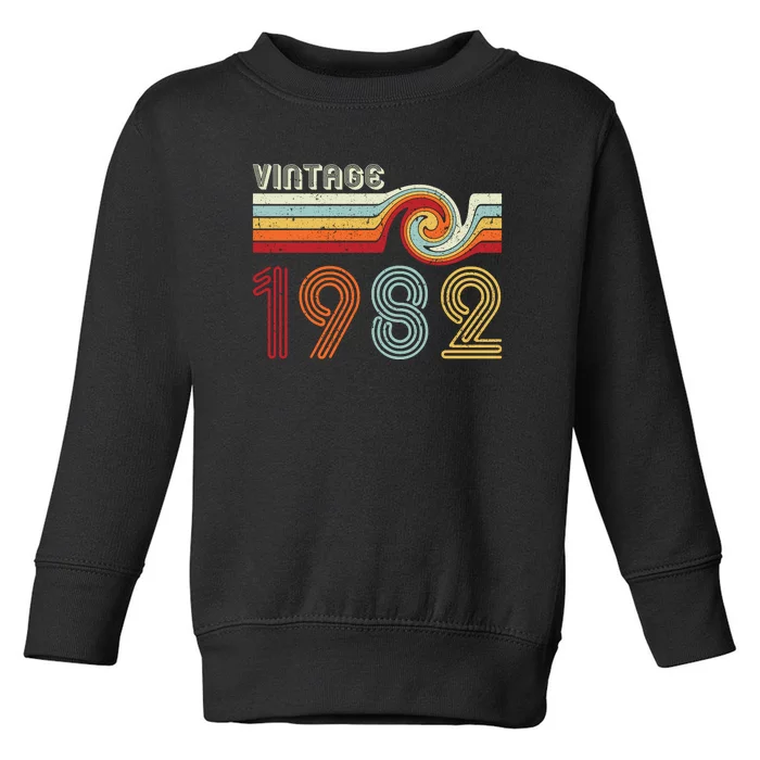 Vintage 1982 Retro Birthday Gift Toddler Sweatshirt