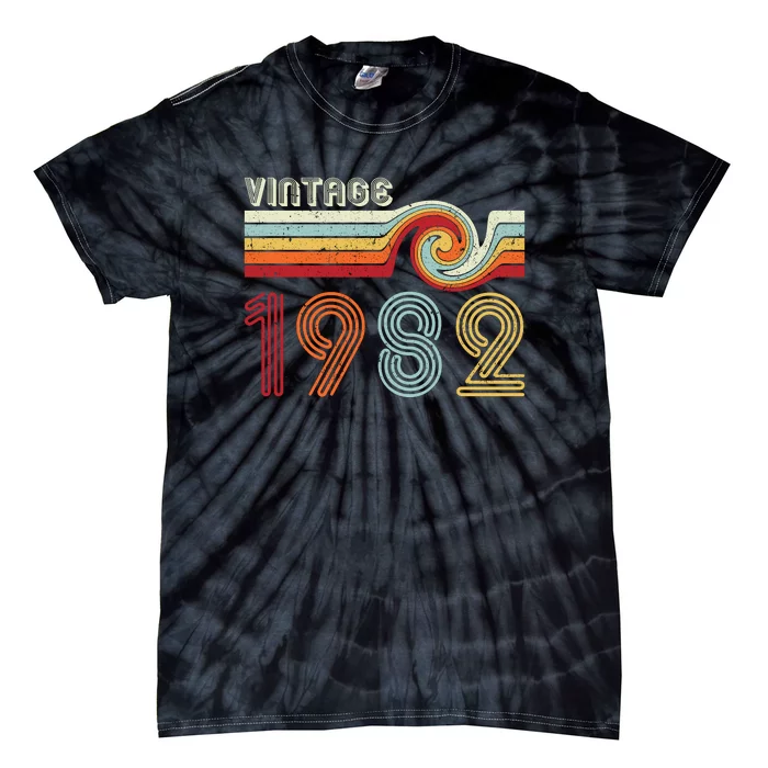 Vintage 1982 Retro Birthday Gift Tie-Dye T-Shirt