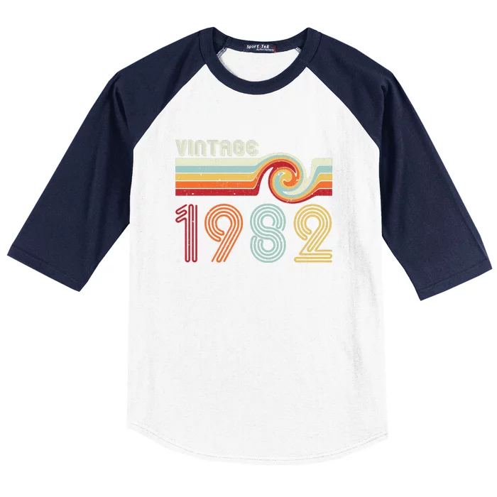 Vintage 1982 Retro Birthday Gift Baseball Sleeve Shirt