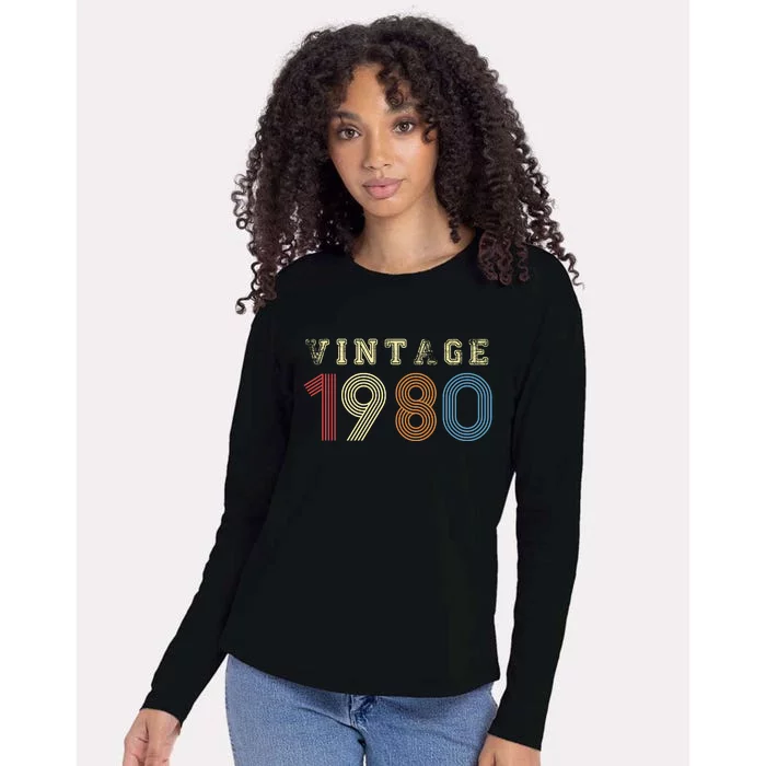 VINTAGE 1980 | RETRO 1980 Womens Cotton Relaxed Long Sleeve T-Shirt