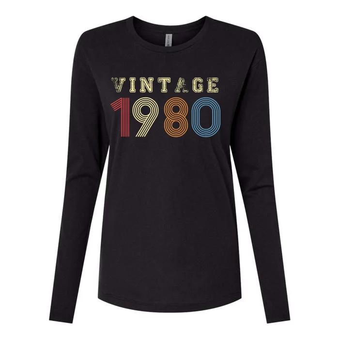 VINTAGE 1980 | RETRO 1980 Womens Cotton Relaxed Long Sleeve T-Shirt