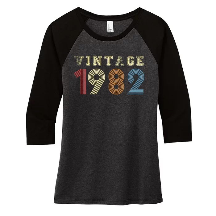 Vintage 1982 | Retro 1982 Women's Tri-Blend 3/4-Sleeve Raglan Shirt