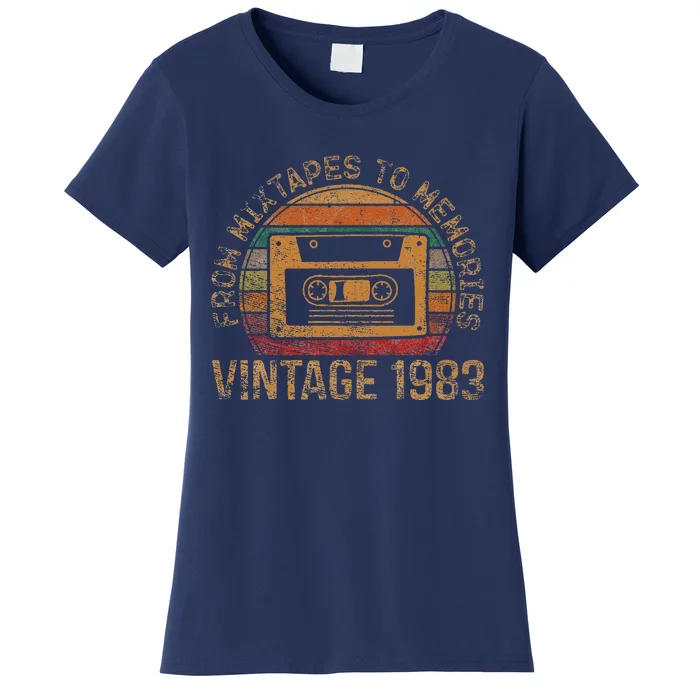 Vintage 1983 Retro Cassette 40th Birthday Gifts 40 Year Old Women's T-Shirt