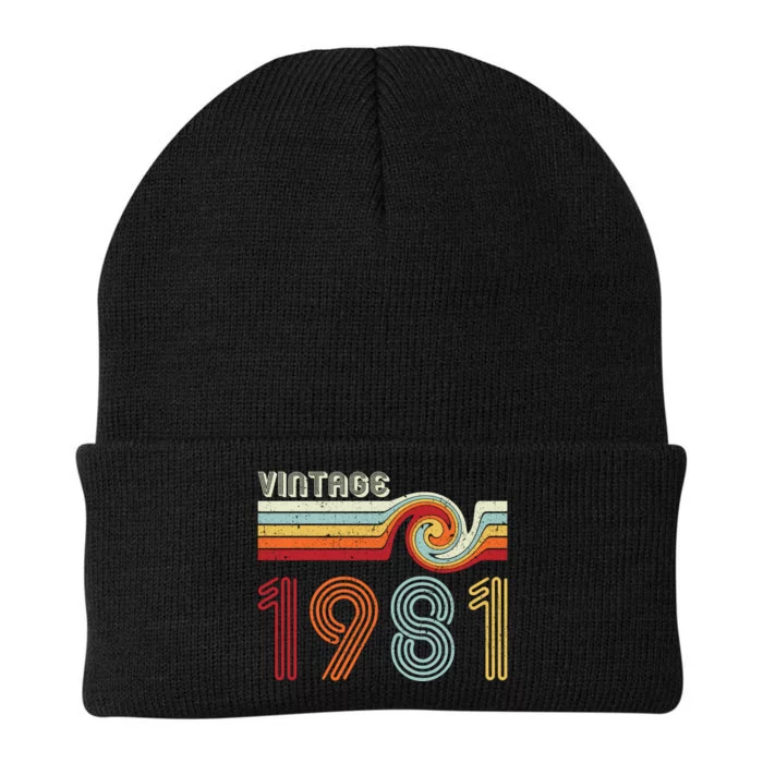 Vintage 1981 Retro Birthday Gift Knit Cap Winter Beanie