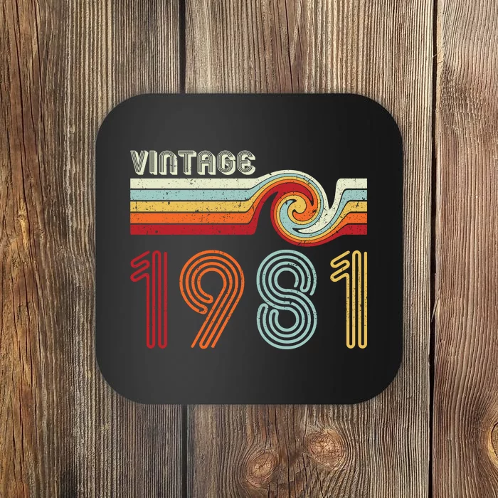 Vintage 1981 Retro Birthday Gift Coaster